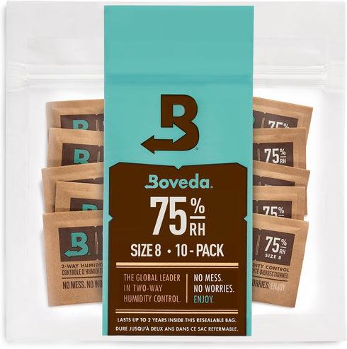 Boveda 75% Two-Way Humidity Control Packs For Storing Up to 5 Items – Size 8 – 10 Pack – For Small Non-Plastic Travel Cases – Moisture Absorbers –...