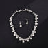 Bride Silver Necklace Earrings Set Pearl Bridal Wedding Jewelry Set Rhinestone Choker Necklace for Women and Girls...