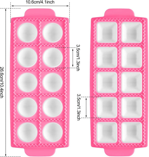 Ravioli Maker 2 Set Large Ravioli Cutter Ravioli Press Set Round Ravioli Mold and Cutter Square Ravioli Mold Ravioli Stamp for Kitchen Home Raviol...