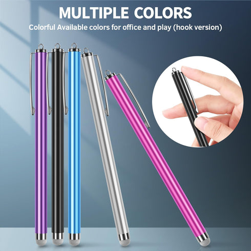 Long Stylus Pens for Touch Screens (5 Pack 185mm) High Sensitivity, Precision and No Scratches, Compatible with iPad, iPhone, Android, Tablets and...