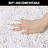 H.VERSAILTEX Pure White Bath Mat Bathroom Rug Bath Rugs for Bathroom Non Slip Bath Mats Extra Thick Chenille Rug 17" x 24" Absorbent Soft Shaggy W...