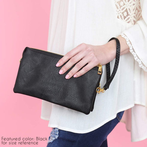 RIAH FASHION Convertible Vegan Leather Wallet Purse Clutch - Small Handbag Phone/Card Slots & Detachable Wristlet/Crossbody...