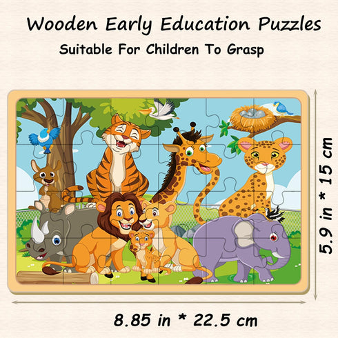 Puzzles for Kids Ages 4-6 Years Old, 4 Pack 24 PCs Jigsaw Puzzles Preschool Educational Brain Teaser Boards Toys Gifts Toddlers Children, Wooden p...