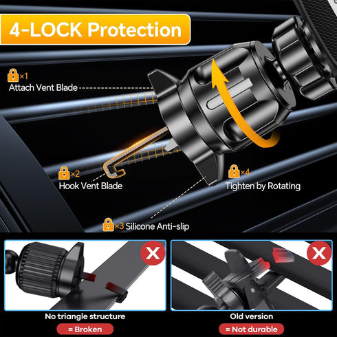 Car Phone Holder Mount?36mm Longer-Metal Hook Clip?Phone Holder for Car Vent Phone Mount?Hands Free?Car Phone mount for Car, Cell Phone Holder Car...