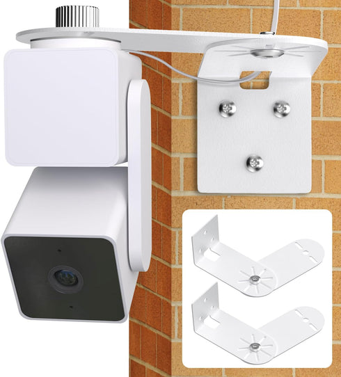 2Pack Metal Corner Wall Mount Bracket for Wyze Cam Pan V3/V2, Wyze Cam V4/V3/V2, Max Cover Both Sides of The House 300 Degrees Reduce Blind Spots,...