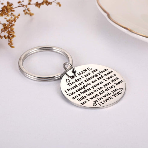 Keychain for Boyfriend, My Man Keychain Gifts for Husband Spouse I love You Key Chain Birthday Valentine's Day Present for Him Keyring...