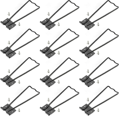 12Pcs Black Easel Back 111mm/4.37"Length Iron Picture Frame Easel Back, Metal Photo Easel Back with Screws for Photo Picture Decorative Frame (Bla...
