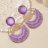 Boho Rattan Dangle Earrings for Women Trendy - Geometric Straw Raffia Earrings for Summer Beach Vacation...