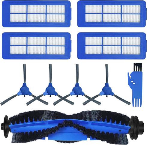 10 Pcs Replacement Parts Kit for Eufy 11S Max, 15C Max, 30C Max,39C Max,G30 Edge, G30 Hybrid Vacuum Cleaner Spare Parts Sets 1 Brush Roller 4 Side...