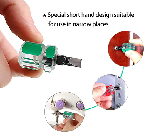 Buspoll Mini ultrashort flat head and Phillips small screwdriver set, sewing machine screwdriver tool concept......