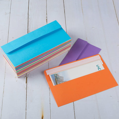50 Pack Colorful #10 Business Envelopes Self Seal Standard Envelopes for Office Checks, Business, Letter Mailing Invoices, 4.13 x 9.49 Inches...