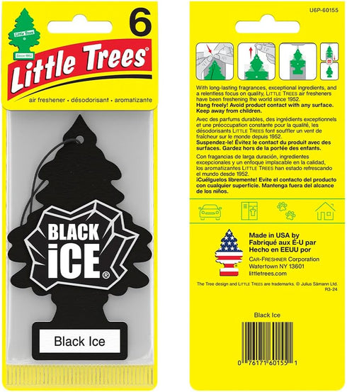 LITTLE TREES Air Fresheners Car Air Freshener. Hanging Tree Provides Long Lasting Scent for Auto or Home. Black Ice, 24 Air Fresheners...