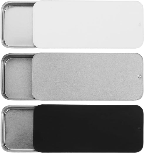 Metal Tin Box, 3Pcs Small Tin Containers Mini Tin Box Metal Slide Top Tin Containers Small Tin Box Metal Tins With Lids For Wedding Jewelry Lip Ba...