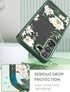 Dretal for Samsung Galaxy S22 5G Case Floral, Military Grade Drop Tested Hard Back & Soft Edge Slim Flower Women Girls Phone Protective Cover + Te...
