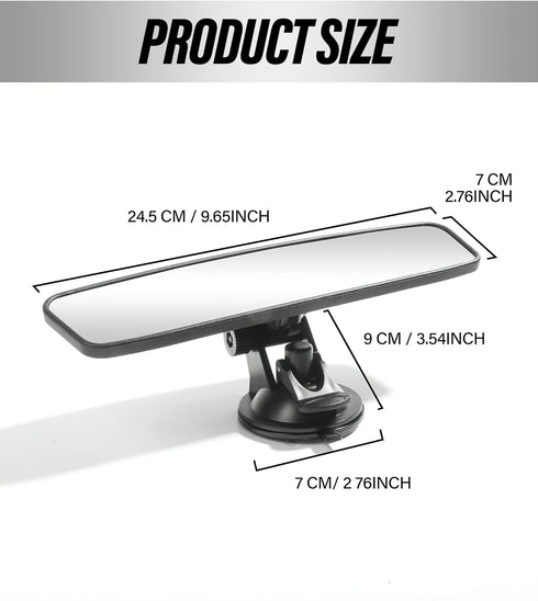 Suction Cup Rear View Mirror,Anti-Glare HD Car Interior Rearview Mirror with Adjustable Suction Cup,Universal Thickened Inside Rearview Mirror, Ca...