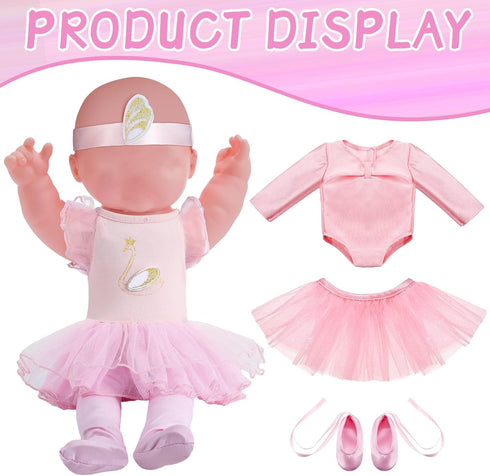 Kajaia 8 Pcs 18 Inch Doll Ballet Ballerina Outfits 18 Inch Doll Clothes and Accessories Ballet Tutu Dance Dress Ballet Shoes Headband Doll Clothes...