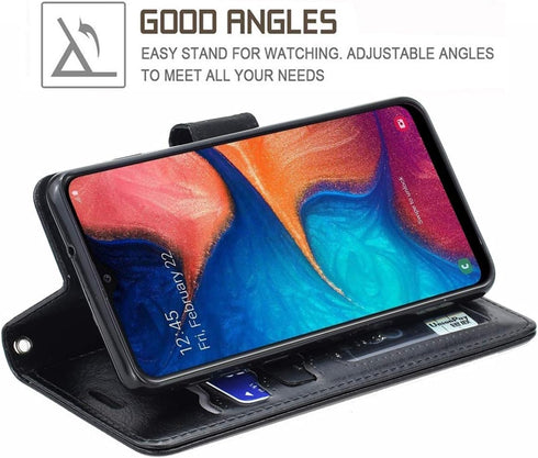 Galaxy A20 Case,Galaxy A30 Case,Premium PU Leather Wallet Flip Protective Phone Case Cover w/Card Slots & Kickstand for Samsung Galaxy A20/A30 201...