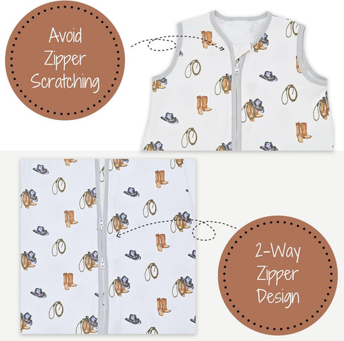Sleep Sack, 100% Organic Cotton Baby Sleep Sack, 0.5 TOG Sleep Sack Lightweight, 2-Way Zipper Toddler Sleep Sack Soft, 6-12 Months Newborn Sleep S...