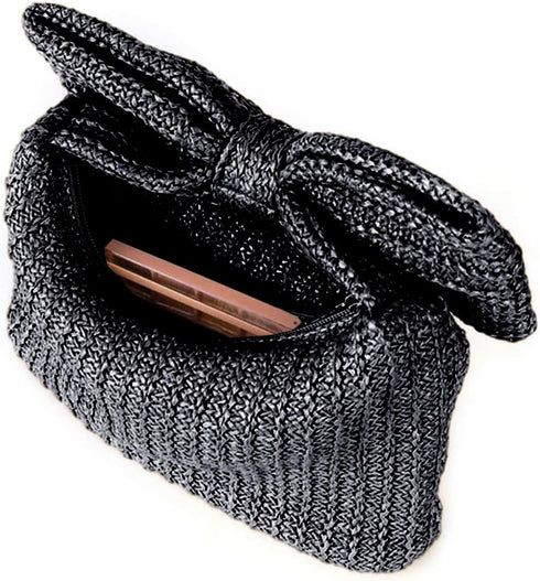 YYW Women Straw Clutch Purse Woven Bowknot Envelope Handbag Wedding Clutch Bag for Vocation Party...