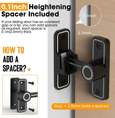 Sliding Barn Door Lock Hardware, 90 Degree Locks for Barn Doors, Flip Gate Latches for Barn, Garden, Bathroom, Outdoor, Garage, Window (Luminous B...