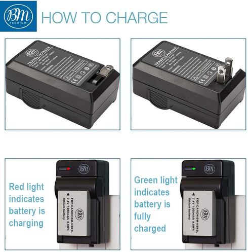 BM Premium 2 Pack of NB-10L Battery and Charger Kit for Canon PowerShot G15, G16, G1X, G3X, SX40 HS, SX40HS, SX50 HS, SX60 HS Digital Camera...