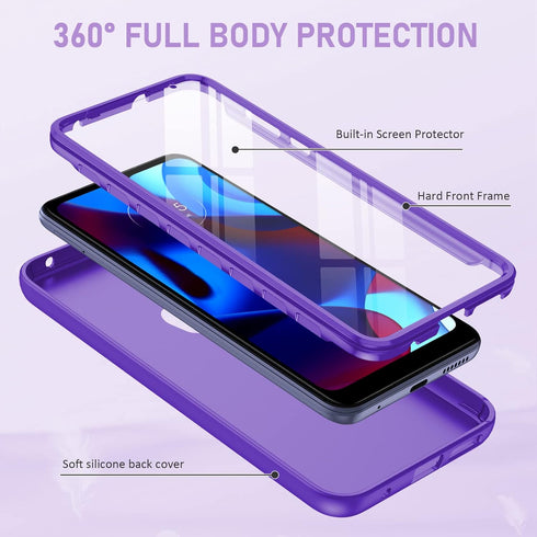 PUJUE for Motorola Moto-G Pure Phone Case: G Play 2023 | G Power 2022 Silicone Matte Case 360 Full Protection - Rugged Bumper Shockproof Drop Prot...