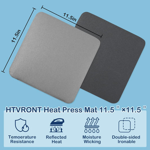 HTVRONT Heat Press Mat Compatible with Cricut Cutting Machine, 11.5"x11.5" Heat Press Pad for Craft Vinyl Ironing Insulation Transfer, Double Side...