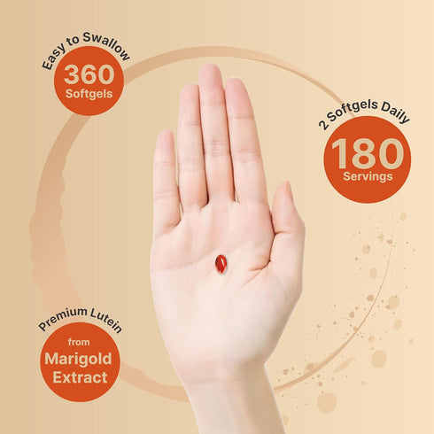 Lutein 40mg and Zeaxanthin 1,600mcg Per Serving, 360 Softgels | 4 in 1 with Omega-3s, Astaxanthin, & Phospholipids – Marigold Flower Extract – Eye...
