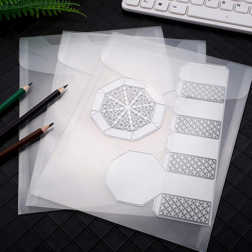21 Pieces Clear Stamp and Die Storage Bag Pockets Resealable Plastic Seal Storage Envelopes Case Dies Stamp Storage Pocket for Christmas DIY Paper...