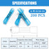 200PCS Heat Shrink Butt Connectors Blue 16-14 AWG, Marine Grade Tinned Red Copper Crimp Splice Terminals Insulated Waterproof Electrical Wire Conn...
