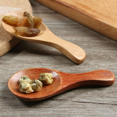 Mini Wooden Spoons 3 Pack Small Measuring Scoops for Precise Portioning Sugar Salt Tea Spices...