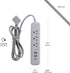 Globe Electric Designer Series 6-ft 3-Outlet USB Surge Protector Power Strip, 2x USB-A Ports, 1x USB-C Port, Right Angle Plug, Gray, 78551...