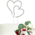LOVENJOY Gift Boxed Two Hearts One Love Rhinestone Wedding Cake Topper Silver...