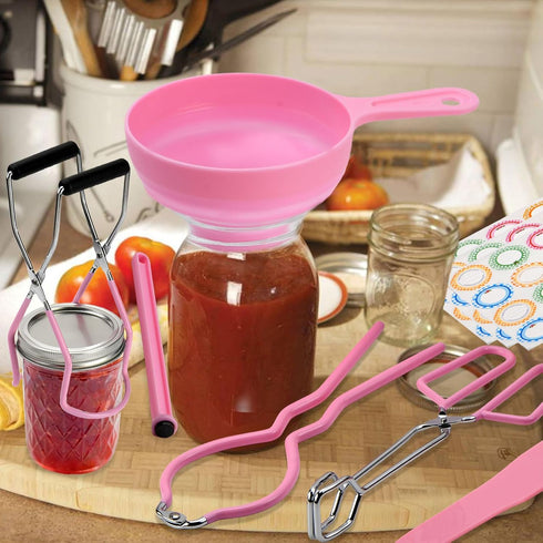Home Canning Supplies Starter Kit, Food Grade Stainless Steel Canning Tools with Jar Lifter Tongs, Funnel, Labels, Magnetic Lid Lifter, Essential ...