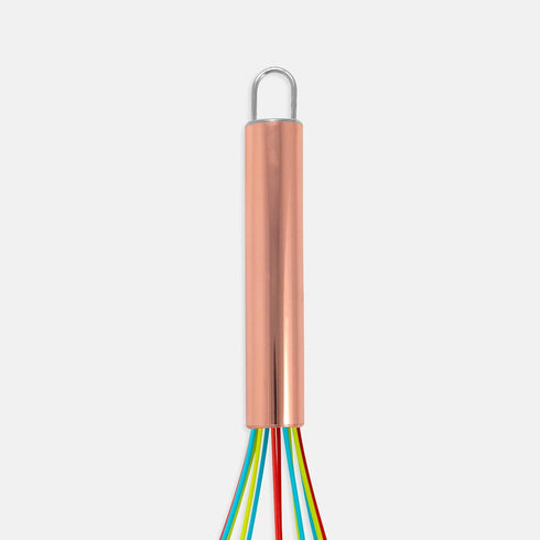 ExcelSteel - 230 ExcelSteel Perfect Durable Gift for Mixing Easy to Clean Up Silicone Tri-Color Whisk, 8", Rose Gold...