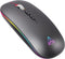 Bluetooth Mouse Led, Rechargeable Bluetooth Wireless Mouse (BT 5.1+2.4G), Silent Computer Mice for Laptop Desktop, MacBook, Windows, Mac OS(Grey)...