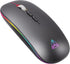 Bluetooth Mouse Led, Rechargeable Bluetooth Wireless Mouse (BT 5.1+2.4G), Silent Computer Mice for Laptop Desktop, MacBook, Windows, Mac OS(Grey)...