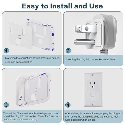 20Pcs Outlet Covers Baby Proofing Adhesive Baby Safety Plug Covers for Electrical Outlets Sliding-Lock Child Proof Outlet Cover Wall Socket Covers...