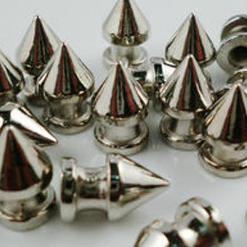 RUBYCA 12MM 100 Sets Metal Tree Spikes and Studs Metallic Screw-Back for DIY Leather-Craft Silver Color...
