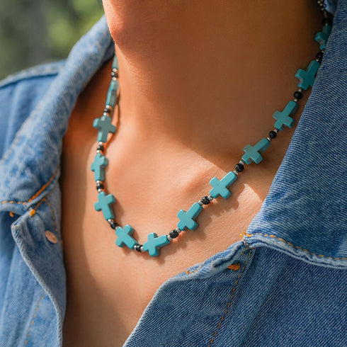 Beaded Necklace for Men, Hawaiin Summer Beach Necklace Boho Turquoise Coconut Beads Choker Necklace for Men Women...