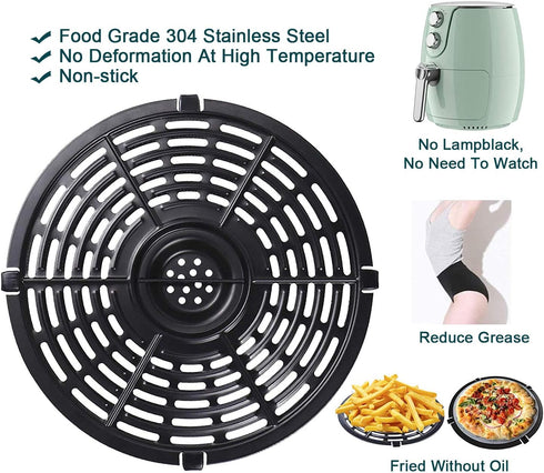 Air Fryer Replacement Grill Pan For Power Dash Chefman 5QT Air Fryers Crisper Plate,Air fryer Grill Plate,Non-Stick Fry Coating Pan,Dishwasher Saf...