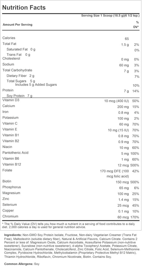 ANDREW LESSMAN Secure Soy Complete Meal Replacement - Piña Colada 10 Servings - Only 65 Calories, 7g Non-GMO Soy Protein, Vitamins and Minerals, L...