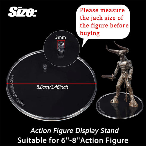 Outus 10 Pieces Plastic Action Figure Display Stands Round Figure Stand Miniature Bases for 6 - 8 Inches Figures (White)...