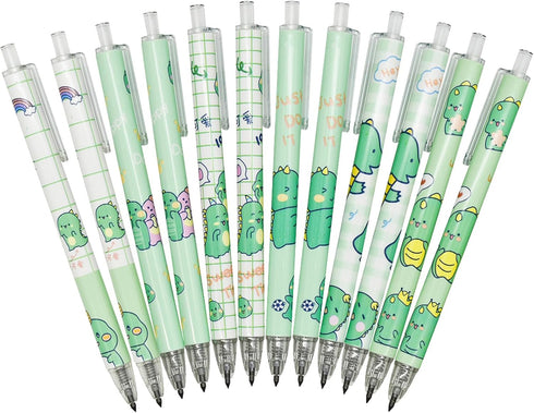 Maydahui 12Pcs Cute Dinosaur Eternal Pencils Retractable Magic Pencils Everlasting Pencils for Students Classmates School Teachers Office Supplies...