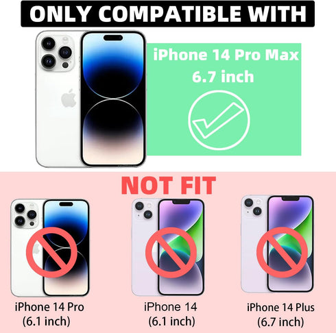 for iPhone 14 Pro Max Case Magnetic,for Women Girls Soft Cute Wave Frame Curly Shape Love Heart Luxury Plating Phone Case Compatible with MagSafe ...