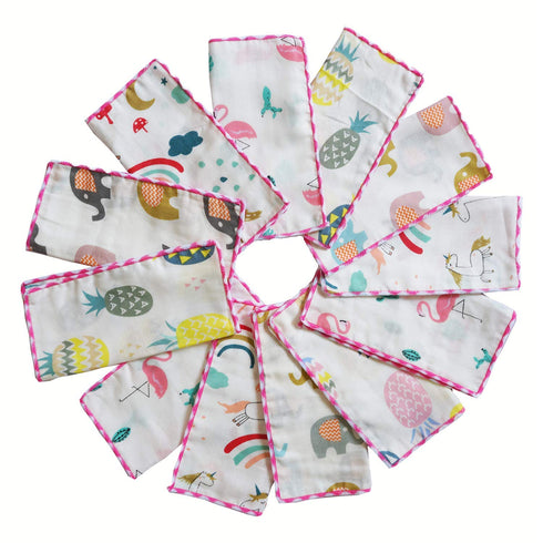 Omilion Muslin Baby Washcloths Set(12-Pack), Natural Cotton Infant Bath Towel, Soft Toddler Face Towel Gift Registry Newborn Baby Shower, 9x9 Inch...