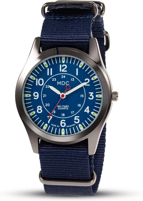 Infantry MDC Mens Analog Watch, 12/24 Hour Military Wrist Watches for Men Tactical, Army Field Wristwatch with Slip-Thru Nylon Band...