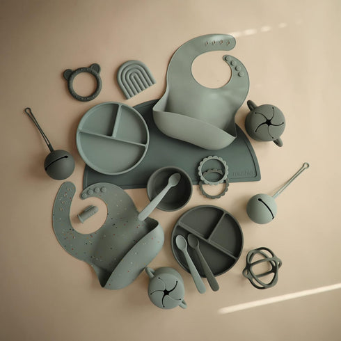 mushie Silicone Placemat for Kids | BPA-Free Non-Slip Design (Dried Thyme)...