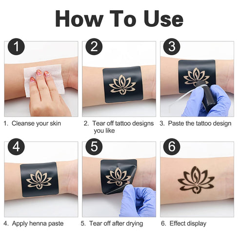 Tattoo Stencils For Kids Teens Adults, 24 Sheets Henna Tattoo Stencil Kit, 400 Tattoos Design, Tattoo Stencils for Real Tattoos, Airbrush Tattoo S...