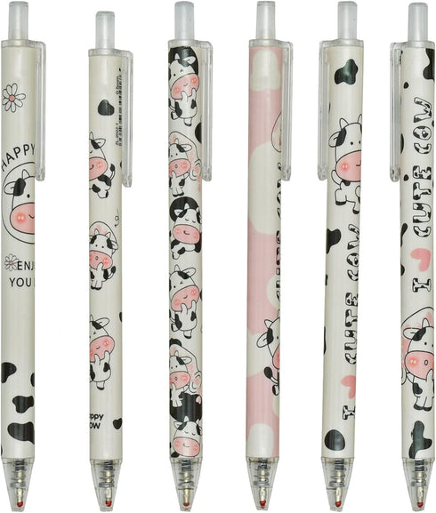 Maydahui 42PCS Cute Milk Cow Gel Pen Cartoon Animal Pens Retractable Priting Pen Black Ink for Office Stationery School Office Supply...